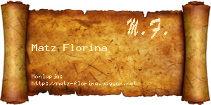 Matz Florina névjegykártya